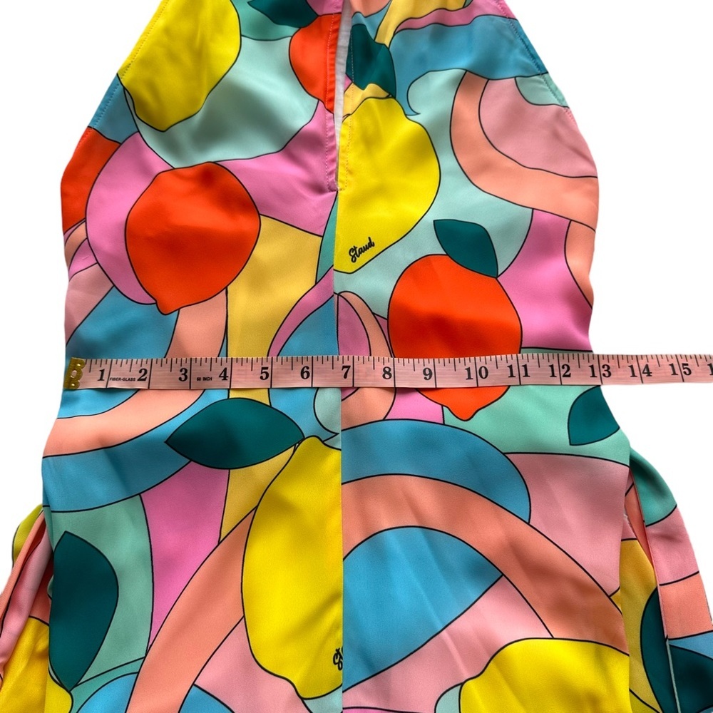 NWT Staud Sz XS Women's The Kai Midi Halter Neck Dress in Citrus Kaleidoscope - Picture 13 of 16